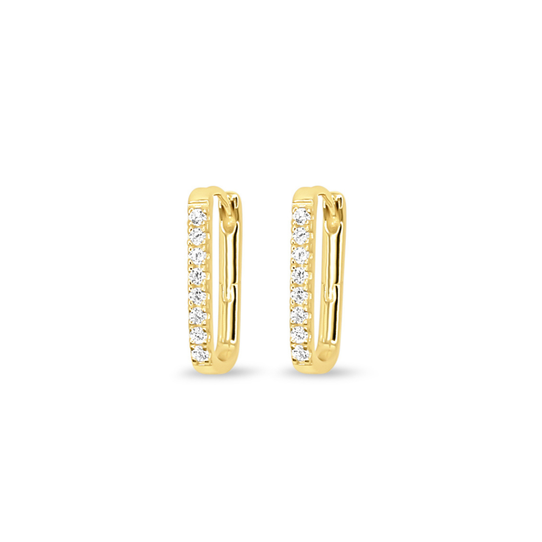 Chloe + Lois Pavé Oval Hoop Earrings in 14K Gold