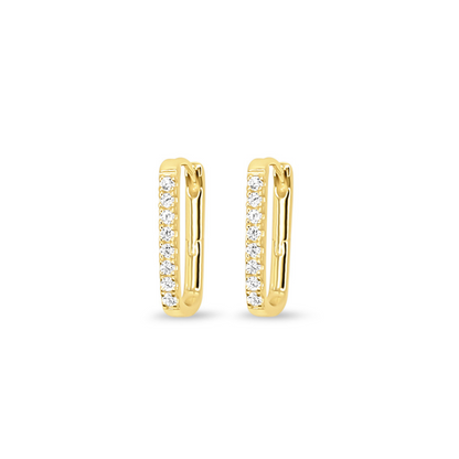 Chloe + Lois Pavé Oval Hoop Earrings in 14K Gold