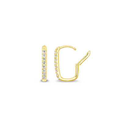 Chloe + Lois Pavé Oval Hoop Earrings in 14K Gold