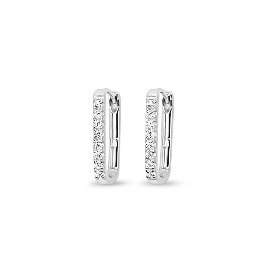 Chloe + Lois Pavé Oval Hoop Earrings in Sterling Silver