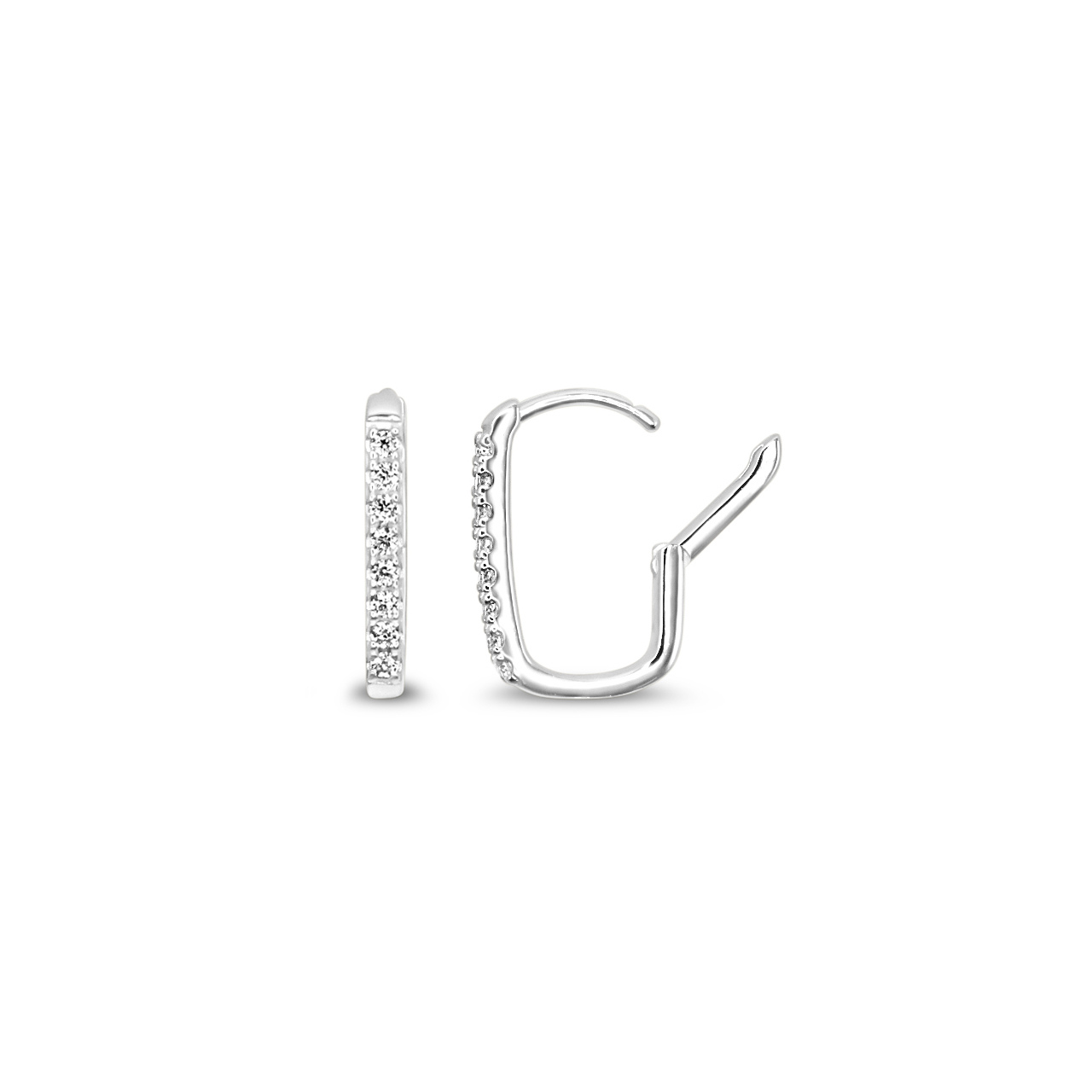 Chloe + Lois Pavé Oval Hoop Earrings in Sterling Silver