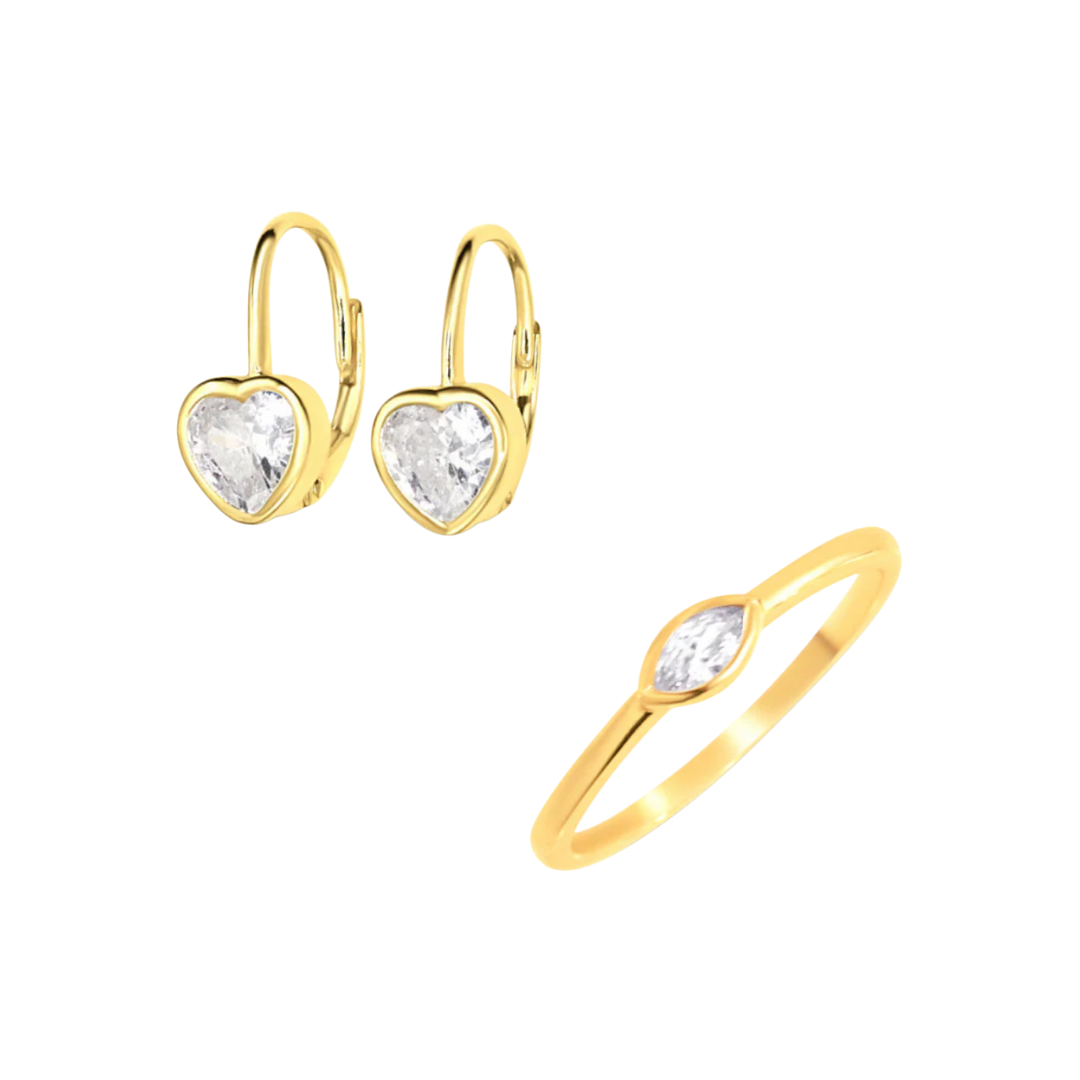 Heart Leverback Ring Bundle
