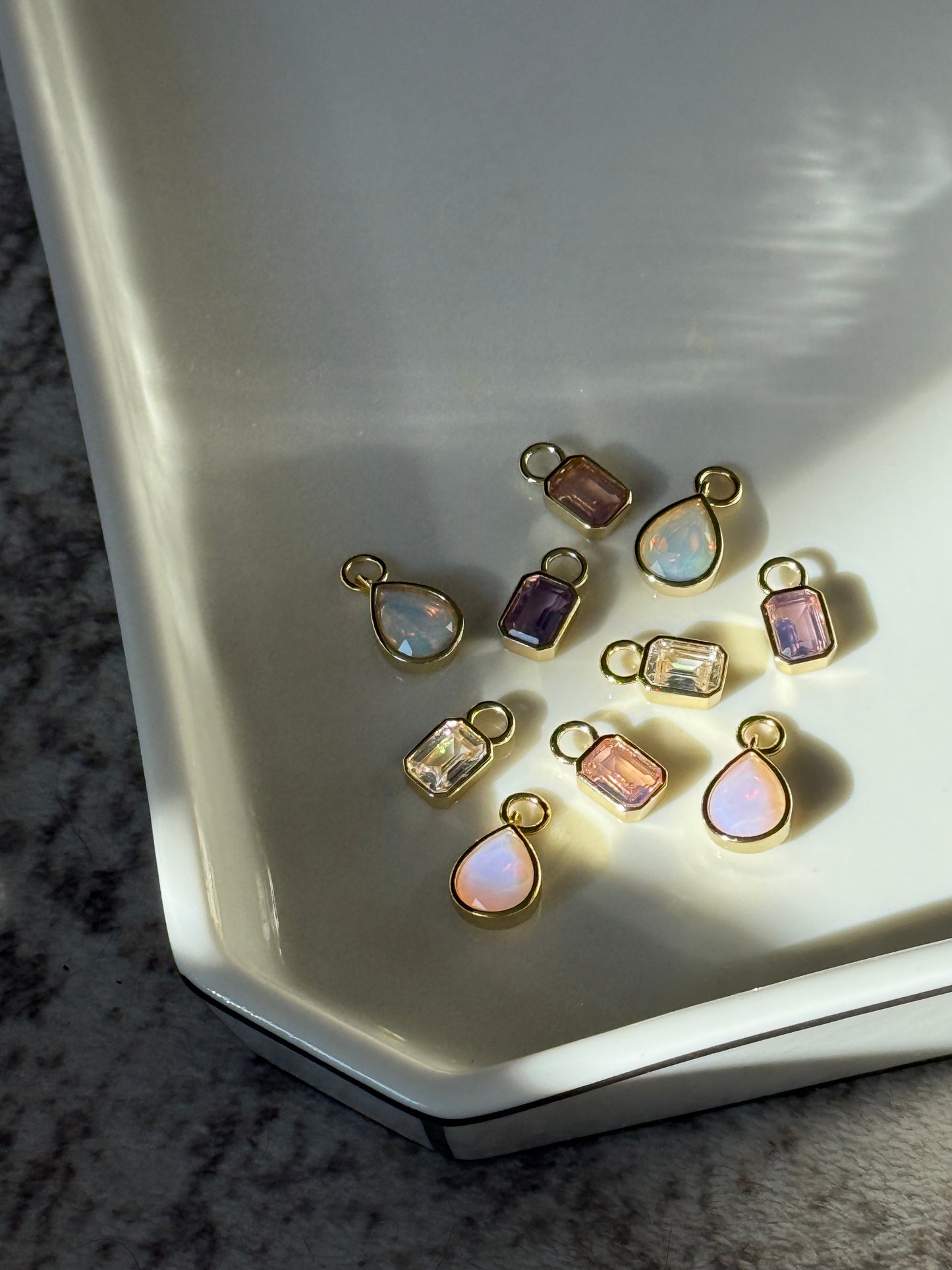 Cotton Candy Opal CZ Drop Charm