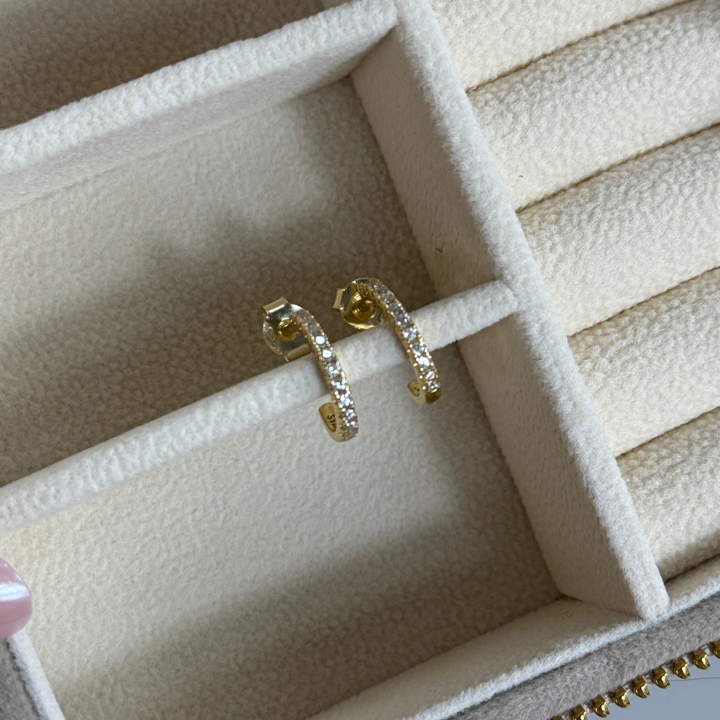 Mini Pavé Huggie Hoops