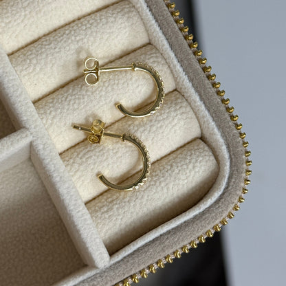 Mini Pavé Huggie Hoops