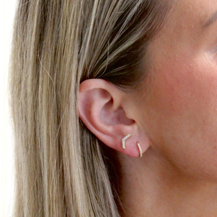Chloe + Lois Affordable Micro Pave Hoop Earrings