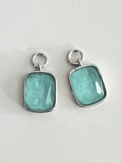 Cushion Cut Charm in Sea Glass