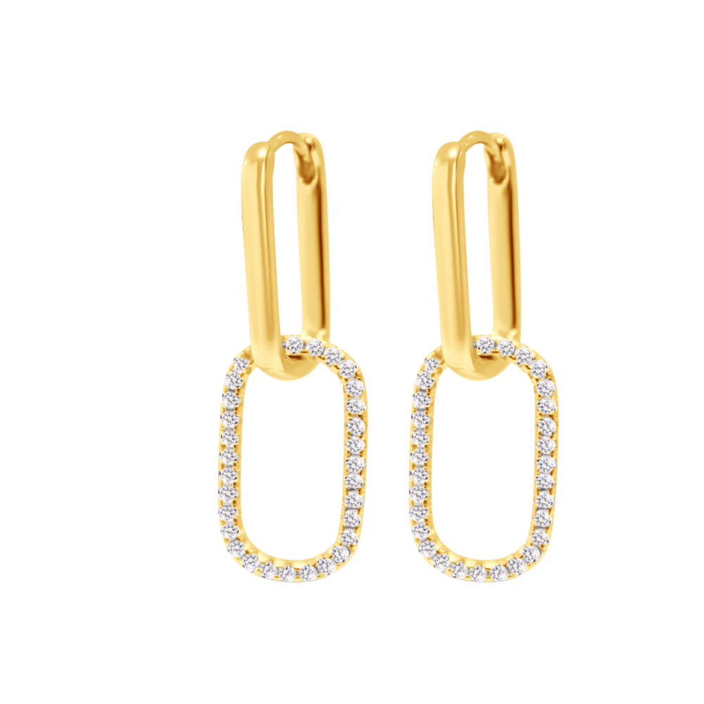 Chloe + Lois Luxe Link Hoop Earrings in 14k Gold