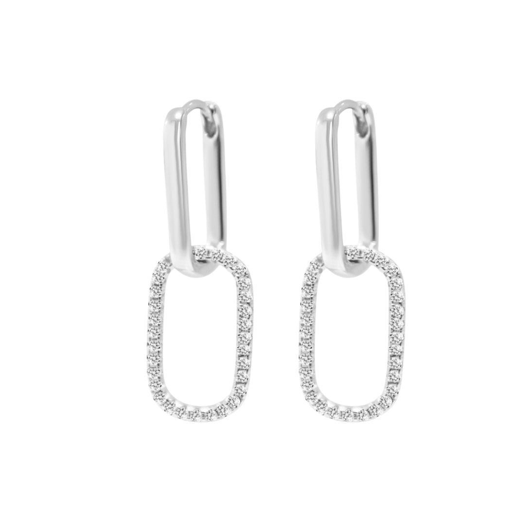 Chloe + Lois Luxe Link Hoop Earrings in Sterling Silver