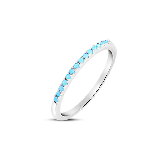 Micro Pave Stacking Band- Turquoise