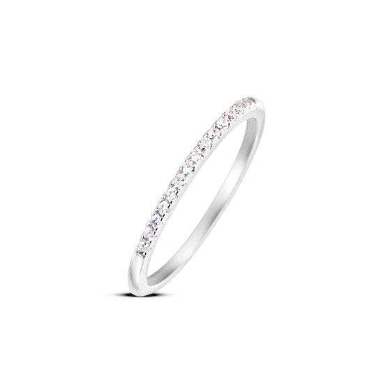 Micro Pave Stacking Band- White CZ