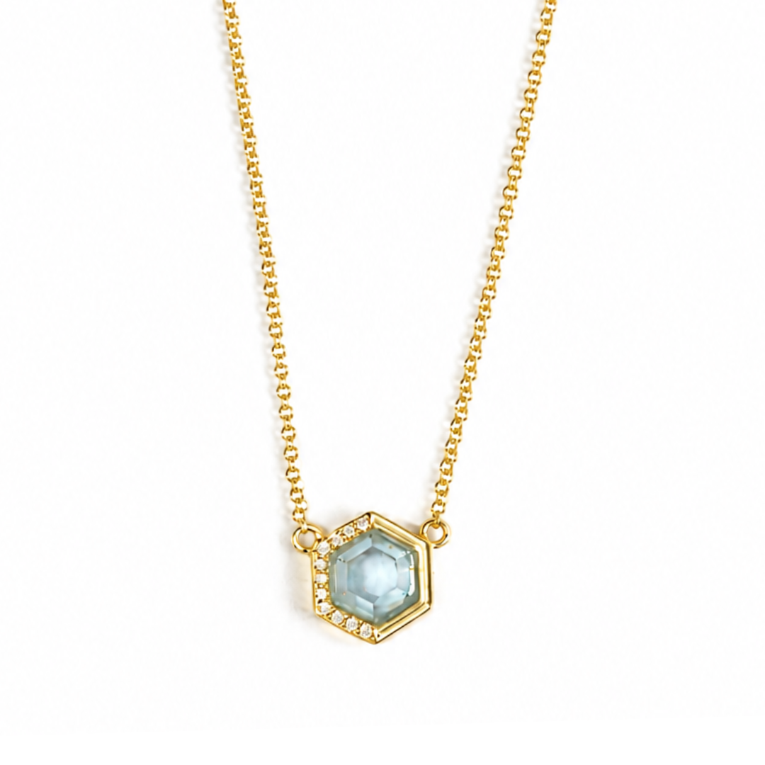 Stardust Necklace in Aquamarine