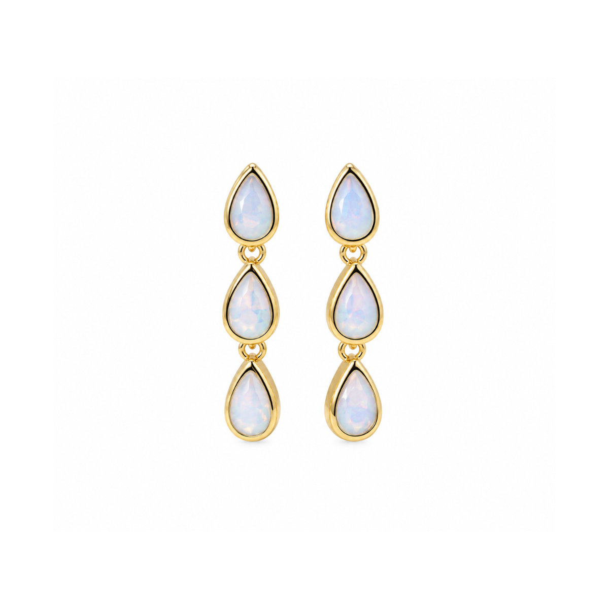 Triple Teardrop Drop Studs