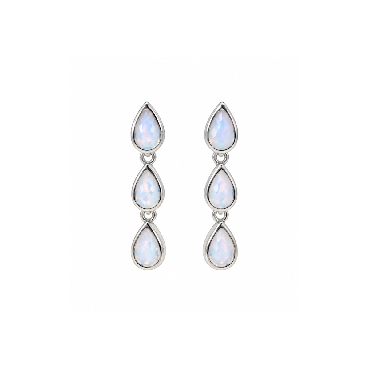 Triple Teardrop Drop Studs