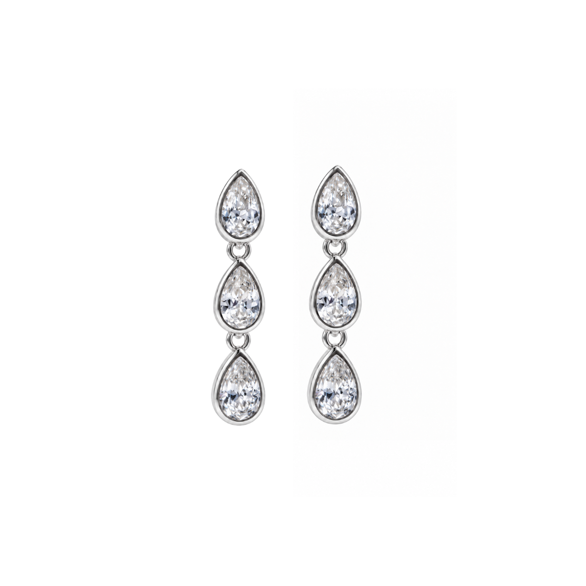 Triple Teardrop Drop Studs