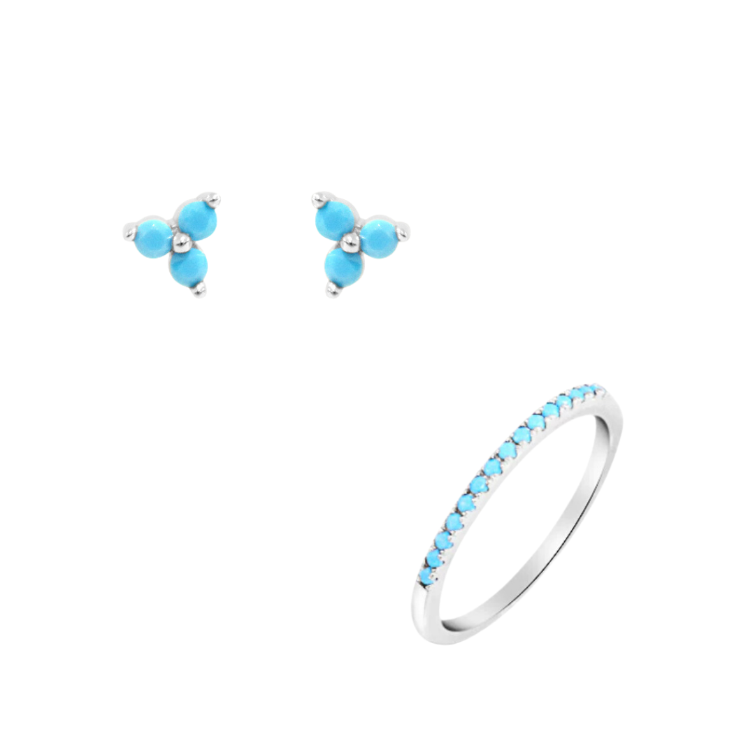 CHLOE + LOIS Turquoise Earring and necklace bundle set