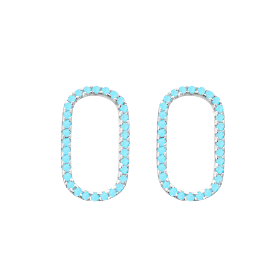 Oval Pave Charm in Turquoise