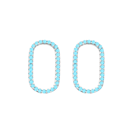 Oval Pave Charm in Turquoise