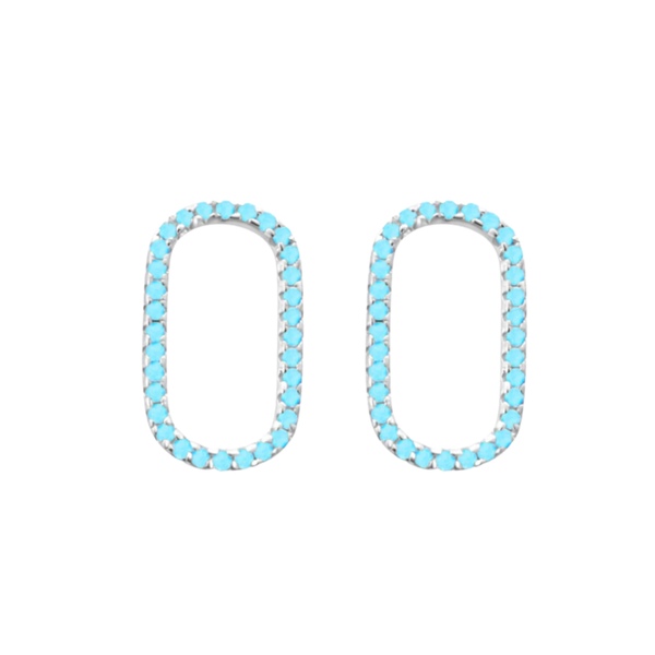 Oval Pave Charm in Turquoise