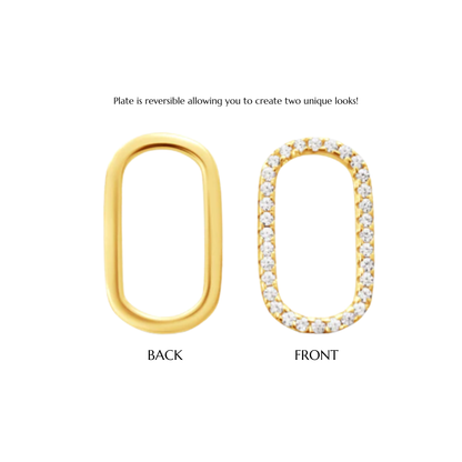 Oval Pave Charm White CZ