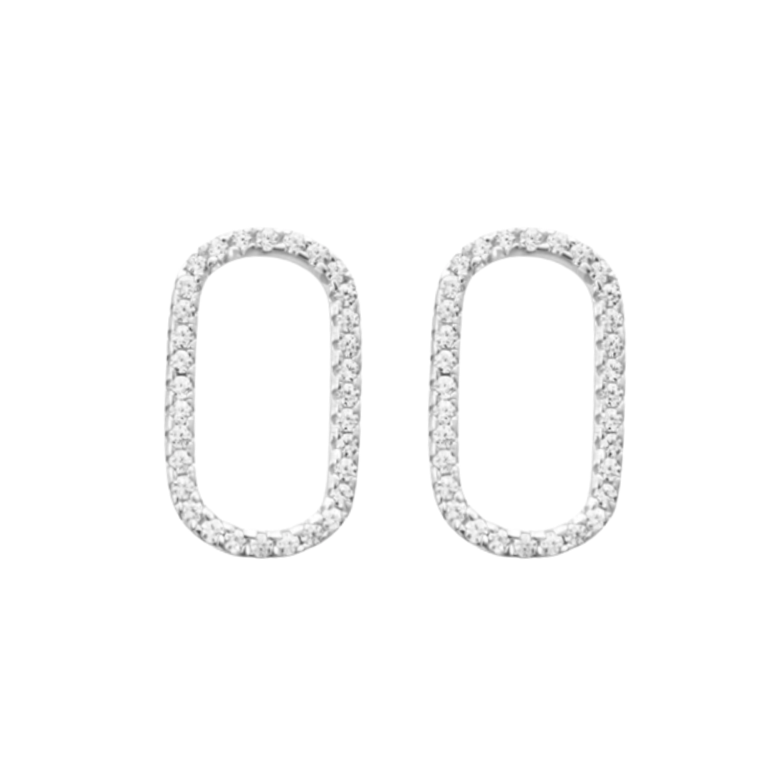 Oval Pave Charm White CZ