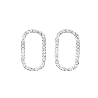 Oval Pave Charm White CZ