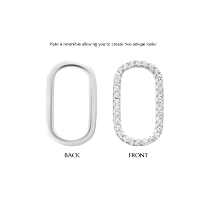 Oval Pave Charm White CZ