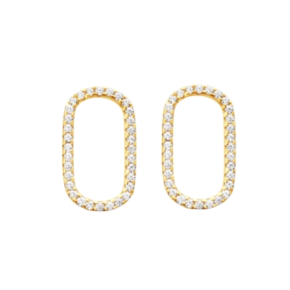 Oval Pave Charm White CZ