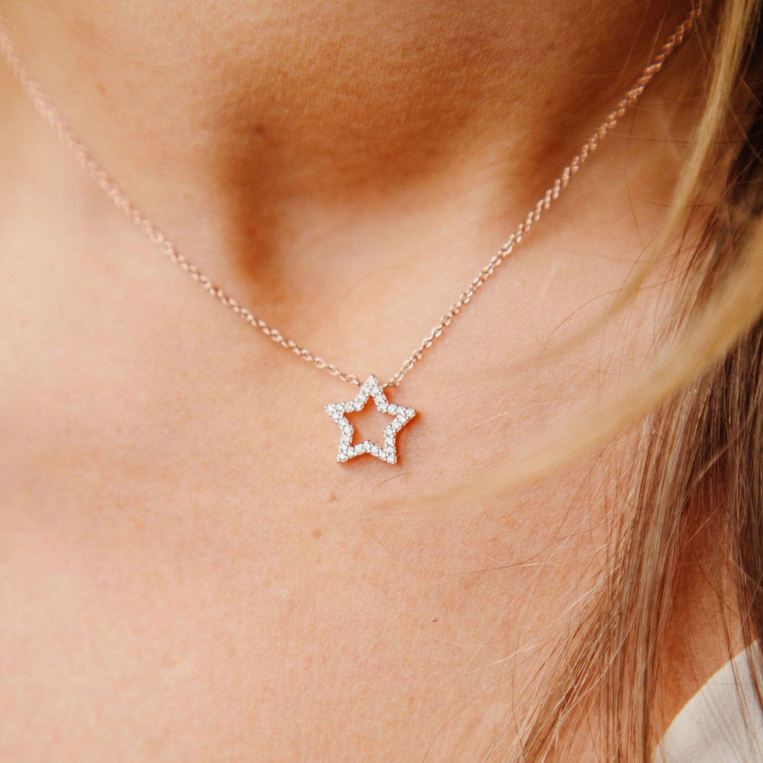 Glittering Pavé Star Necklace Necklaces Chloe + Lois 