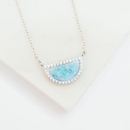 CHLOE + LOIS BLUE OPAL LUNA NECKLACE IN STERLING SILVER