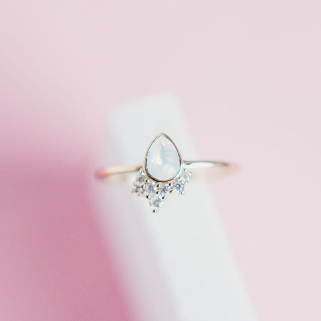 "Chloe" Ring in White Opal Swarovski® Rings Chloe + Lois 