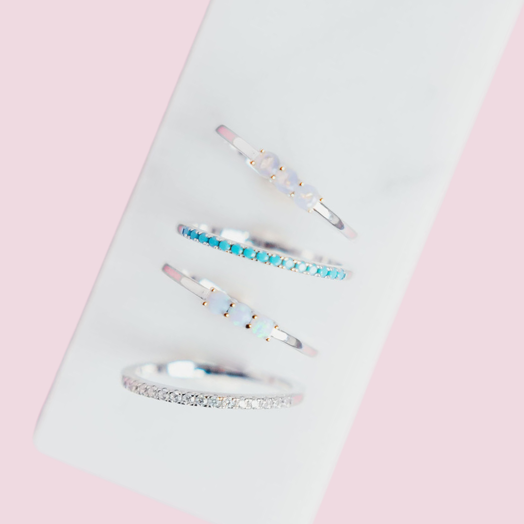 Dainty Sterling Silver Stacking Rings by Chloe + Lois