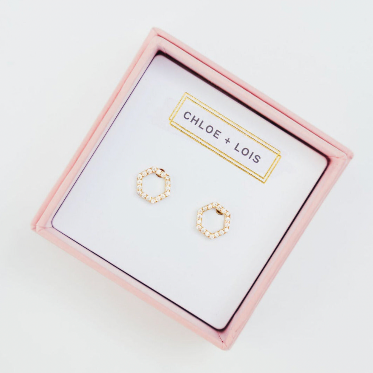 CHLOE + LOIS DAINTY GEOMETRIC STUD EARRINGS