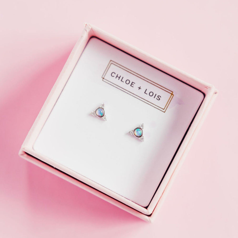 Chloe + Lois Dainty opal stud earrings