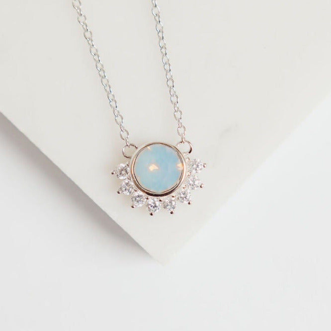 "Lois" Necklace in Air Blue Swarovski® Necklaces Chloe + Lois 