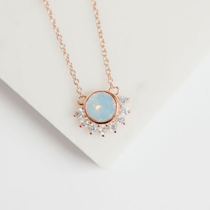 Dainty Necklace with Blue Swarovski Detail by Chloe + Lois