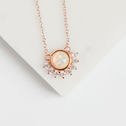 Lois Necklace in White Opal