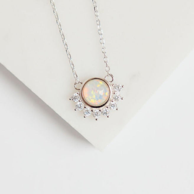 Lois Necklace in White Opal