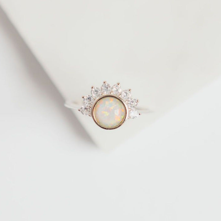 Chloe + Lois White Opal "Lois" Ring