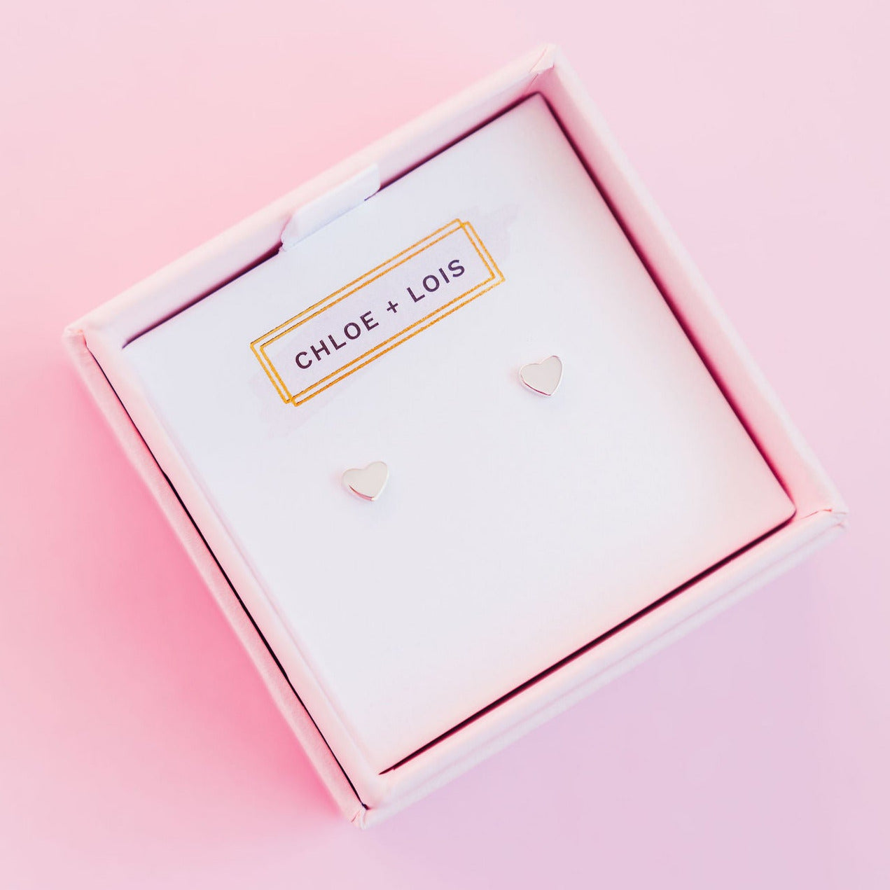 Chloe + Lois Mini Heart Stud Earrings in Sterling Silver 