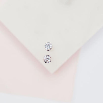 White Cubic Zirconia Sparkle Dot Studs Earrings Chloe + Lois 