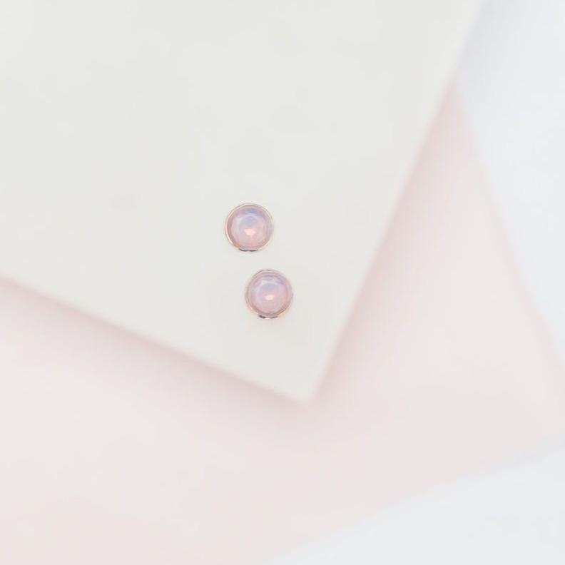 Cotton Candy Opal Glow Dot Studs Earrings Chloe + Lois 