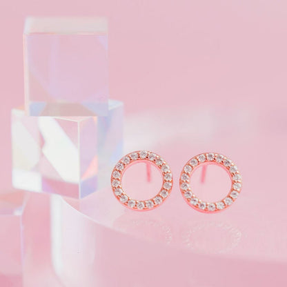 Chloe + Lois Rose Gold Circle Stud Earrings