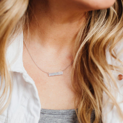 Chloe + Lois Pink Opal Bar Necklace