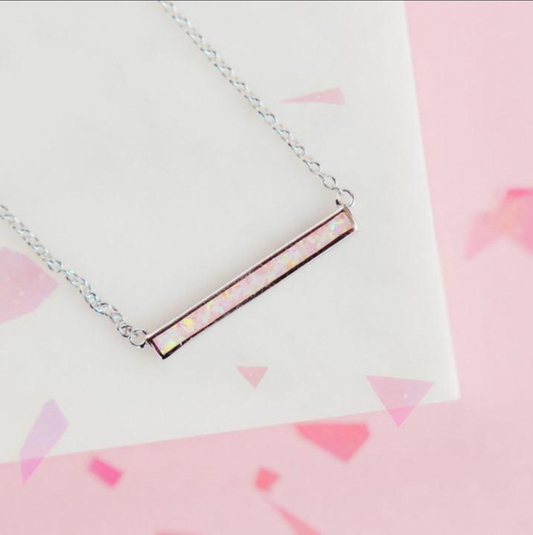 Opal Bar Necklace