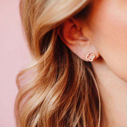 Chloe + Lois Rose Gold CLover Studs