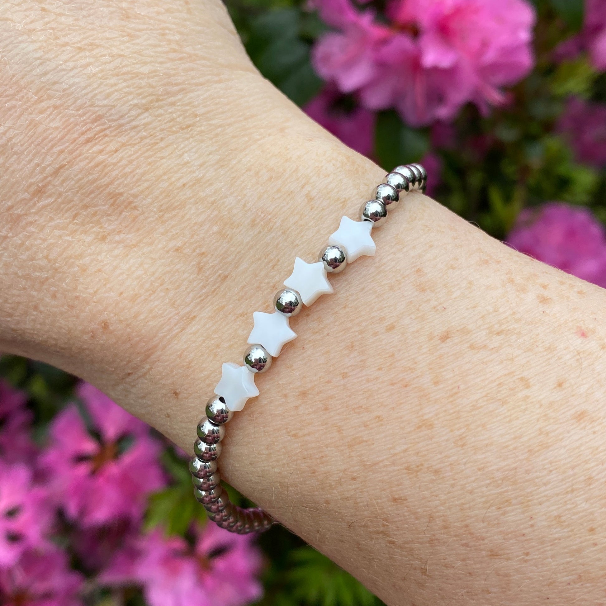 Sterling Silver Chloe + Lois Mother of Pearl Star Bracelet