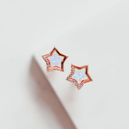 CHLOE + LOIS ROSE GOLD STARDUST STAR STUD EARRINGS