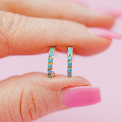 Chloe + Lois Turquoise Dreams Hoops in 14K Gold