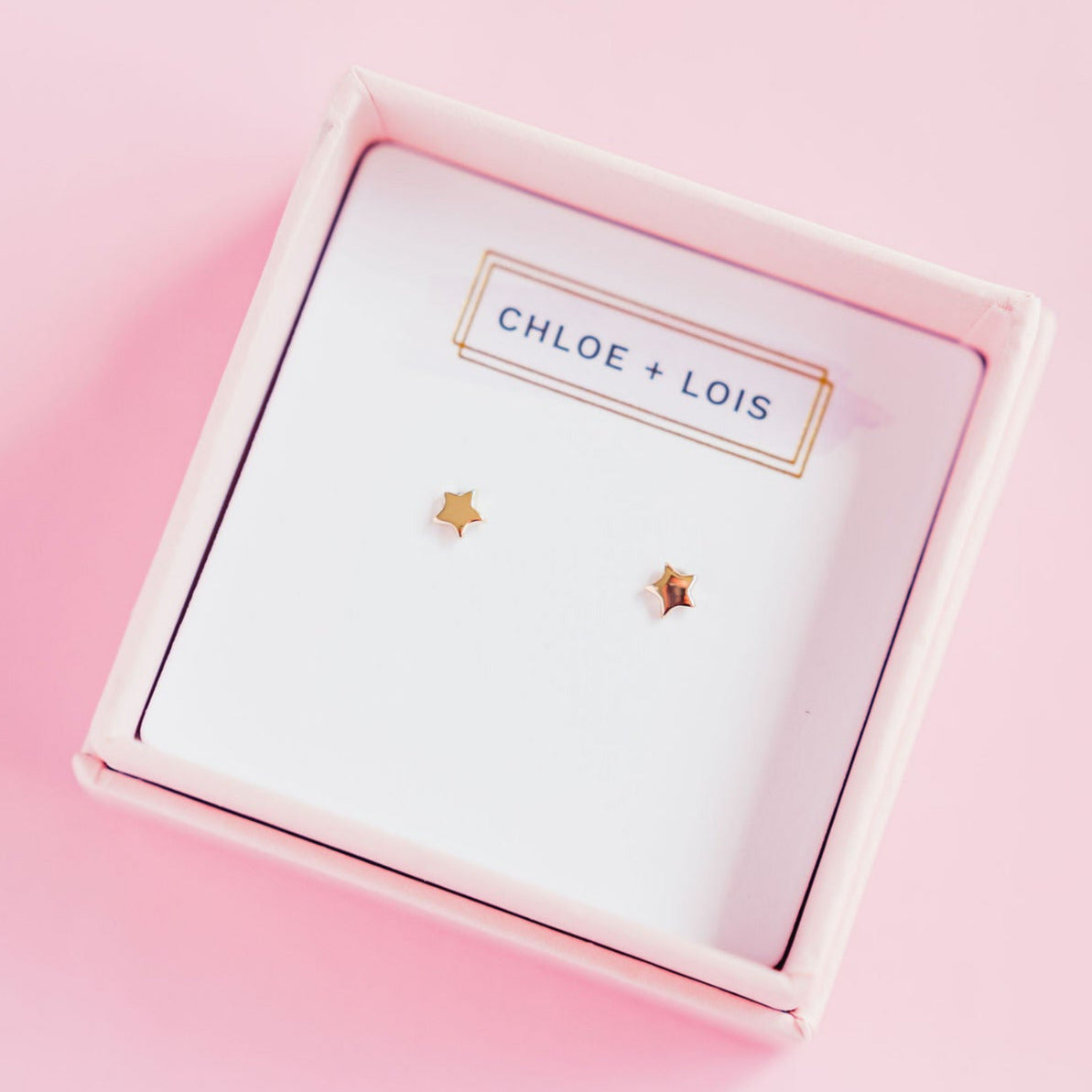 CHLOE + LOIS Dainty 14k Gold Star Earrings